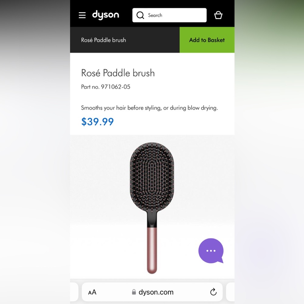 Dyson rose paddle brush, Brand new but open box